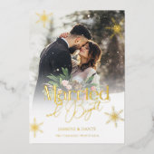 Gehuwd en helder Pas getrouwd Folie Feestdagenkaart (Voorkant)