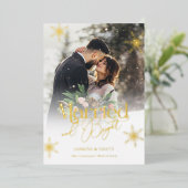 Gehuwd en helder Pas getrouwd Folie Feestdagenkaart (Staand Voorkant)