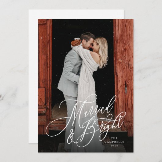 Gehuwd en helder Pas getrouwd groen Feestdagenkaart (Voorkant / Achterkant)