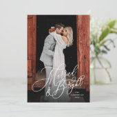 Gehuwd en helder Pas getrouwd groen Feestdagenkaart (Staand voorkant)