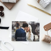 Gehuwd en helder | Pas getrouwd Holiday-fotokaart Feestdagenkaart