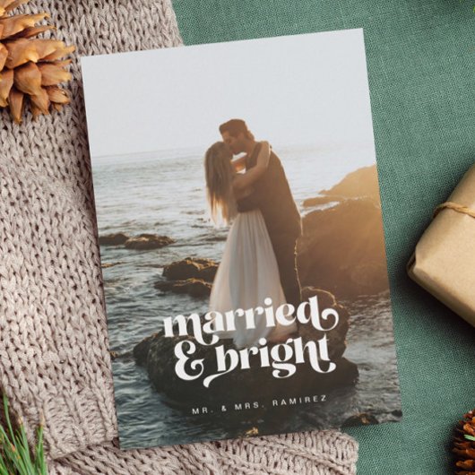 "Gehuwd en helder" Pas getrouwd Kaart voor kerstmi