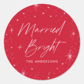 Gehuwd en helder rood ronde sticker (Voorkant)