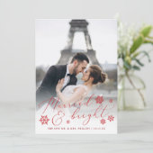 Gehuwd en helder | Weddenfoto en bedankt Feestdagenkaart (Staand voorkant)