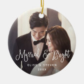 Gehuwd en helder | Weddenfoto Keramisch Ornament (Voorkant)