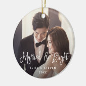 Gehuwd en helder | Weddenfoto Keramisch Ornament (Links)