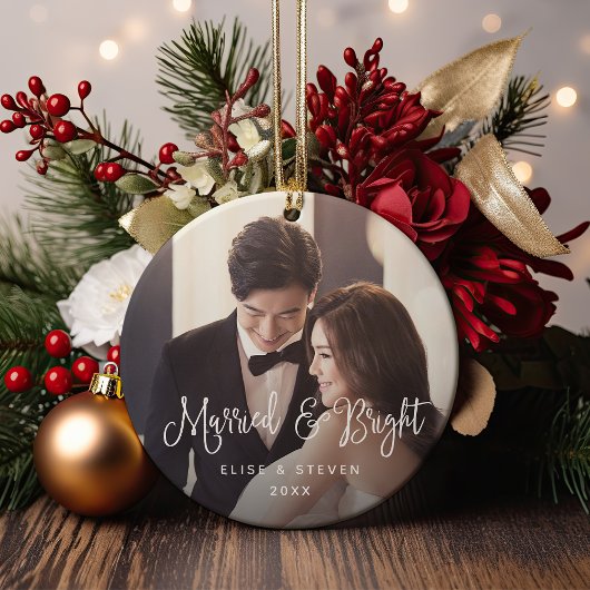 Gehuwd en helder | Weddenfoto Keramisch Ornament