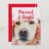 Gehuwd en helderrood, aangepast, met kerstnaam briefkaart (Voorkant / Achterkant)