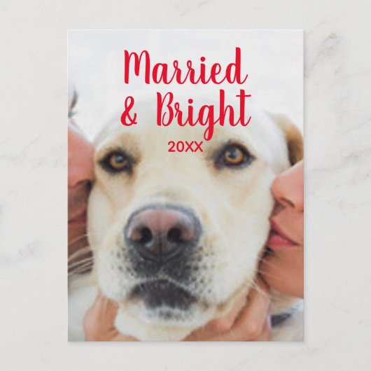 Gehuwd en helderrood, aangepast, met kerstnaam briefkaart (Voorkant)