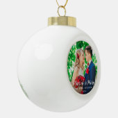 Gehuwd en huwelijk Foto Kerstmis W Keramische Bal Ornament (Links)