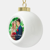 Gehuwd en huwelijk Foto Kerstmis W Keramische Bal Ornament (Rechts)