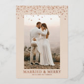 Gehuwd en liefdadig afvallen Foto Roos Gold Folie Feestdagenkaart (Voorkant)