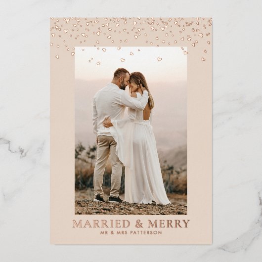 Gehuwd en liefdadig afvallen Foto Roos Gold Folie Feestdagenkaart (Voorkant)