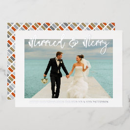 Gehuwd en liefdeshuwelijk Mr & Mrs First Kerstmis Folie Uitnodiging