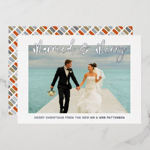 Gehuwd en liefdeshuwelijk Mr & Mrs First Kerstmis Folie Uitnodiging