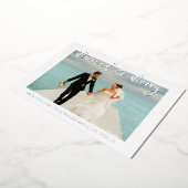 Gehuwd en liefdeshuwelijk Mr & Mrs First Kerstmis Folie Uitnodiging (Gedraaid)