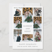 Gehuwd en Merry | Eerste Kerstdag met meerdere fot Feestdagenkaart (Voorkant)