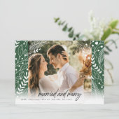 Gehuwd en Merry Elegant Feestdagenkaart (Staand voorkant)