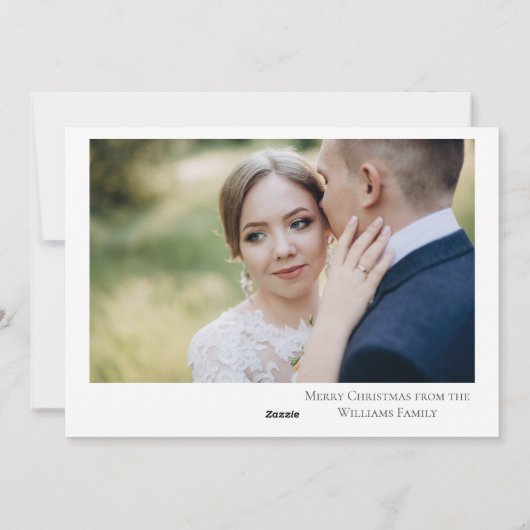 Gehuwd en Merry Elegant Weddenschap Foto Kerstmis Feestdagenkaart (Achterkant)