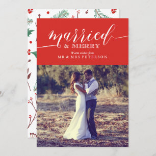 Gehuwd en Merry Feestdagenkaart