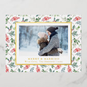 Gehuwd en Merry Folie Feestdagen Briefkaart (Voorkant)