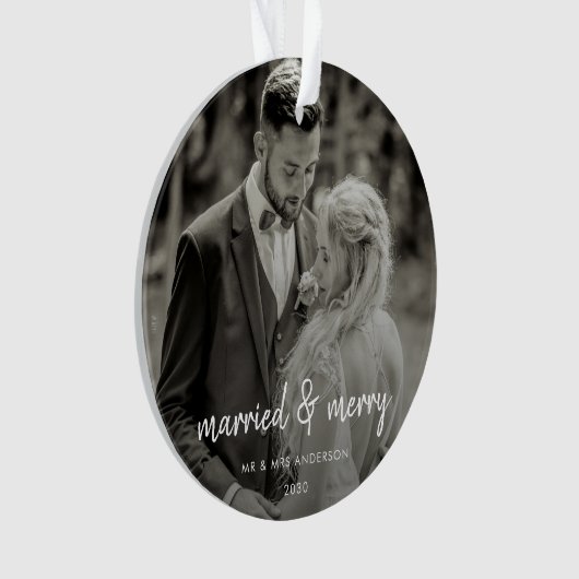 Gehuwd en Merry | Kerstfeestdag Ornament (voorkant)