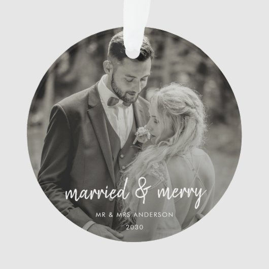 Gehuwd en Merry | Kerstfeestdag Ornament (voorkant)