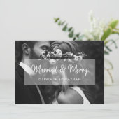 Gehuwd en Merry | Overlay van foto's en witscript Feestdagenkaart (Staand voorkant)