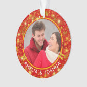 Gehuwd en Merry Snowflakes Foto eerste kerstmis Ornament (voorkant)