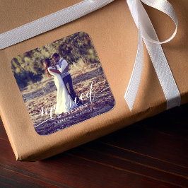 Gehuwd en Merry Vierkante Sticker