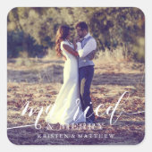 Gehuwd en Merry Vierkante Sticker (Voorkant)