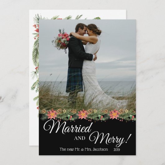 Gehuwd en Merry. - Weddenfoto - Twee zijdes (Voorkant / Achterkant)