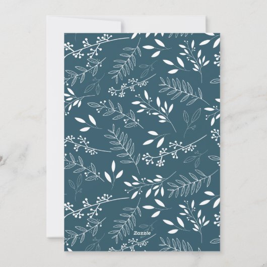 Gehuwd en Merry Whimsical Scandinavian Greenery Feestdagenkaart (Achterkant)