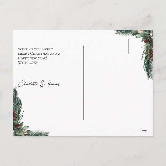 Gehuwd en met Bright Kundenspezië Foto Holiday Feestdagenkaart (Achterkant)