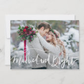 Gehuwd en met handschrift geschreven bruiloften feestdagenkaart (Voorkant)