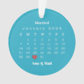 Gehuwd en pretfoto's, namen en kerstdagen ornament (voorkant)