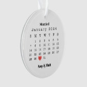 Gehuwd en pretfoto's, namen en kerstdagen ornament (voorkant)