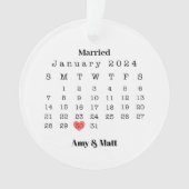 Gehuwd en pretfoto's, namen en kerstdagen ornament (voorkant)