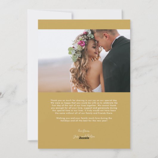 Gehuwd en prettig, multi-foto kerstcollage feestdagenkaart (Achterkant)