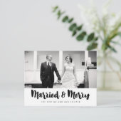 Gehuwd en pretvrije kerstfoto briefkaart (Staand voorkant)