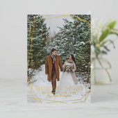 Gehuwd en smederij | Bekendmaking kerstbruiloft Folie Feestdagenkaart (Staand Voorkant)