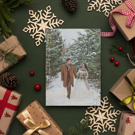 Gehuwd en smederij | Bekendmaking kerstbruiloft Folie Feestdagenkaart