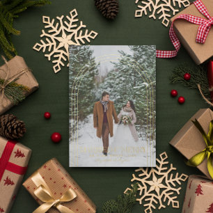 Gehuwd en smederij   Bekendmaking kerstbruiloft Folie Feestdagenkaart