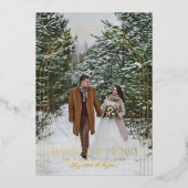 Gehuwd en smederij | Bekendmaking kerstbruiloft Folie Feestdagenkaart (Voorkant)