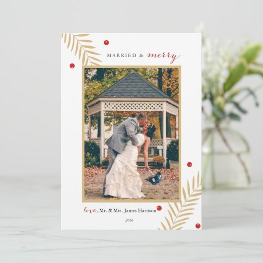 Gehuwd en smederij feestdagenkaart (Staand voorkant)