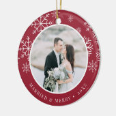 Gehuwd en smederij | Weddenfoto Keramisch Ornament (Links)