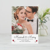 Gehuwd en vrolijk kerstfeest Foto Hart (Staand voorkant)