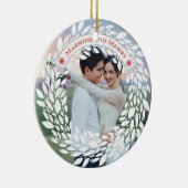 Gehuwd en vrolijk kerstfeest keramisch ornament (Rechts)