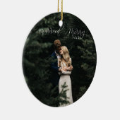 Gehuwd en vrolijk kerstfeest keramisch ornament (Rechts)