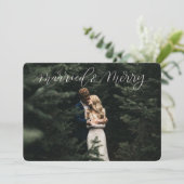 Gehuwd en vrolijk kerstkaartje kaart (Staand voorkant)